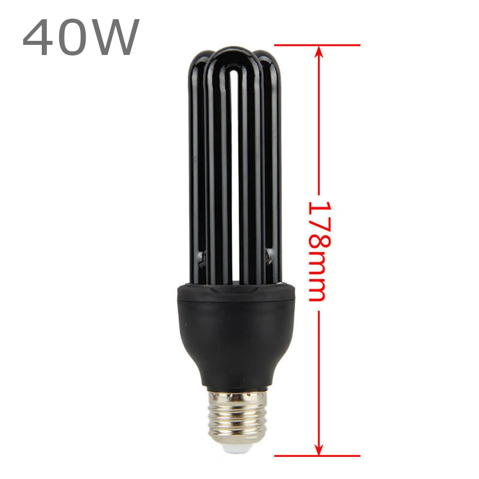 나선형 보라색 램프 조명 에너지 절약 블랙 라이트, 자외선 형광 CFL 전구, 220V, E27, 40W, 5 개