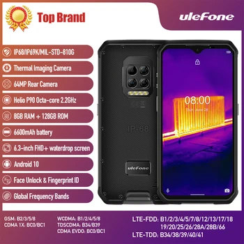 Günstig Ulefone Rüstung 9 Smartphone 8GB + 128GB Handy Thermische Kamera Robuste Telefon Android 10 Helio P90 Octa-core 6600mAh 64MP Kamera