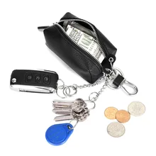 Многофункциональный автомобильный чехол для ключей, кожаный кошелек для ключей, маленький мягкий кожаный держатель для ключей с кольцом, мини-чехол для ключей