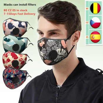 

Washable Unisex Face Mask Cotton Earloop Mouth Face Mask Comfortable Face Mask with Breathing Valve Filter can be installed