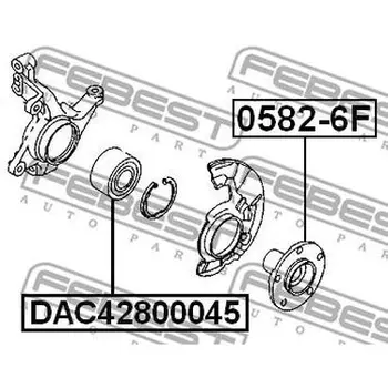 

Front wheel hub Mazda 6 Gg 2002-2008 FEBEST 0582-6F
