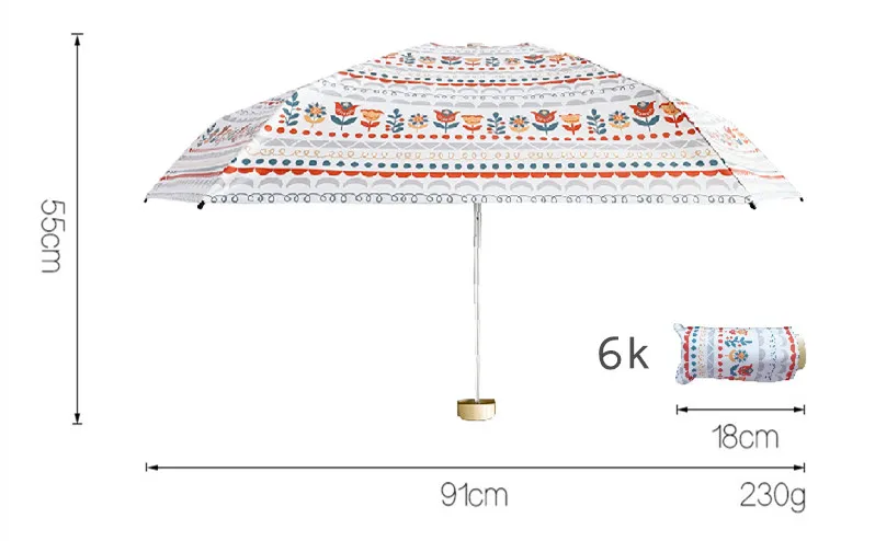 Женские зонты, 5 складных мини-зонтов, карманный солнцезащитный зонт, защита от УФ, дождя, женский зонт, женский складной зонтик, ветрозащитный