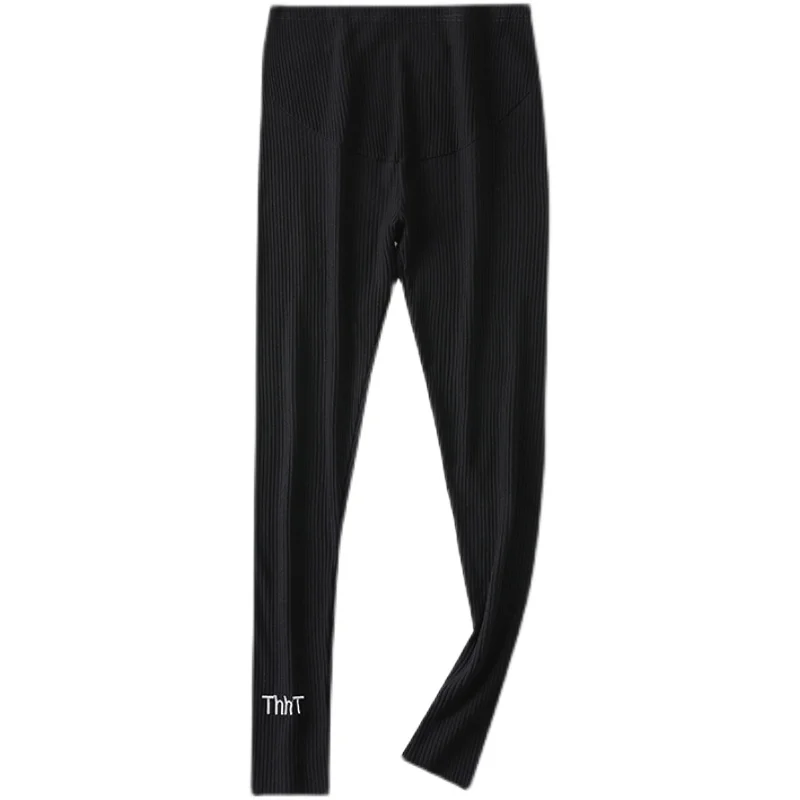 spring pregnant women thread trousers vertical maternity basic pants letters embroidery skinny pregnancy leggings stretched