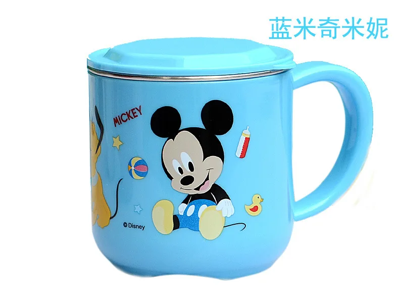 Copo de Leite dos Desenhos Copos de Água Canecas de Aço Disney Bebê Crianças Animados Criativo Beber Formação Aprender Drinkware Suco Copo Inoxidável 300 ml 11 High Quality Mamãe e Bebê