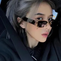 Fashion Women Men Sunglasses Earring Rimmed Ring Sun Glasses Brand Designer Outdoor Eyewear Beach Shopping Rectangle Punk UV400 1