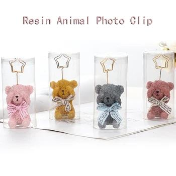 

Cartoon Resin Animal Ornament Desktop Message Folder Card Note Holder Clip
