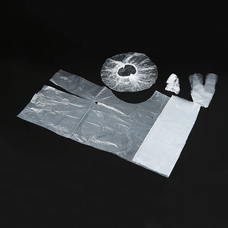 

4pcs Disposable Plastic Cutting Salon Stylist Cape Hair Dye Hair Care Tool Plastic Clips Brush Hair Cap Ear Cover Gloves Kits