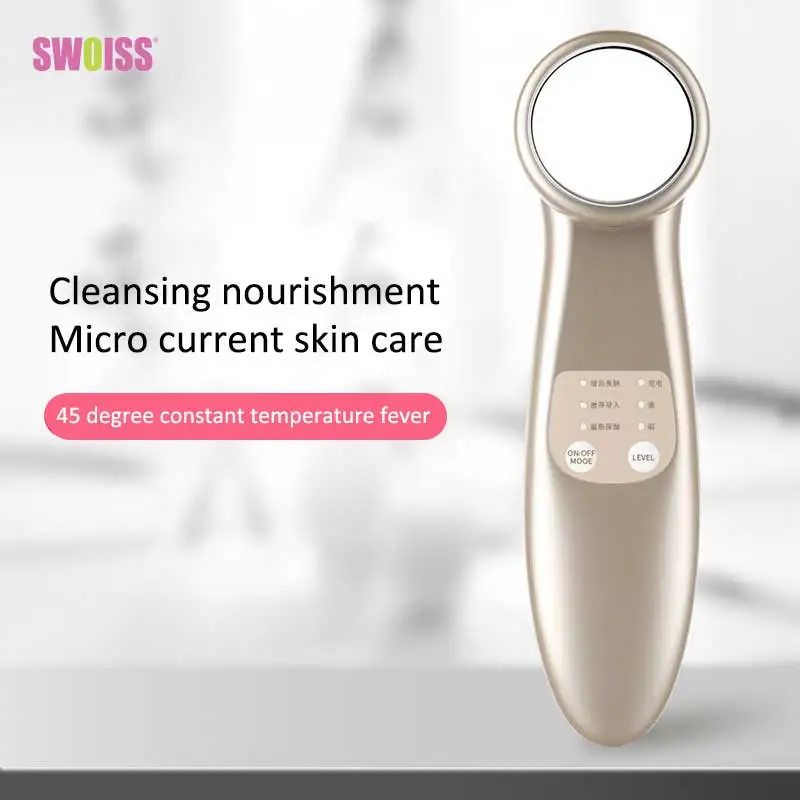 

SWOISS Charging Hot Ion Ultrasonic Rejuvenation Firming Beauty Instrument Thermostatic Facial Massager Cleansing Instrument