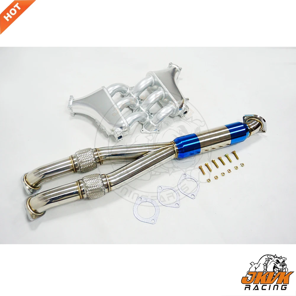 JKVK RACING Performance Billet Intake Manifold+Y PIPE Downpipe For GT R