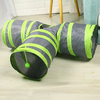 

Cat Tunnel Toys Indoor Pet Interactive Training Playing 3 Holes Tube Outdoor Collapsible Pet Puppy Exercise Cave Toys