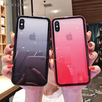 

1000Pcs Rainbow Gradient Soft Silicone Frame Case For iphone 11 Pro XS Max XR X 8 7 6 6S Plus SE 2020 Acrylic Transparent Cover