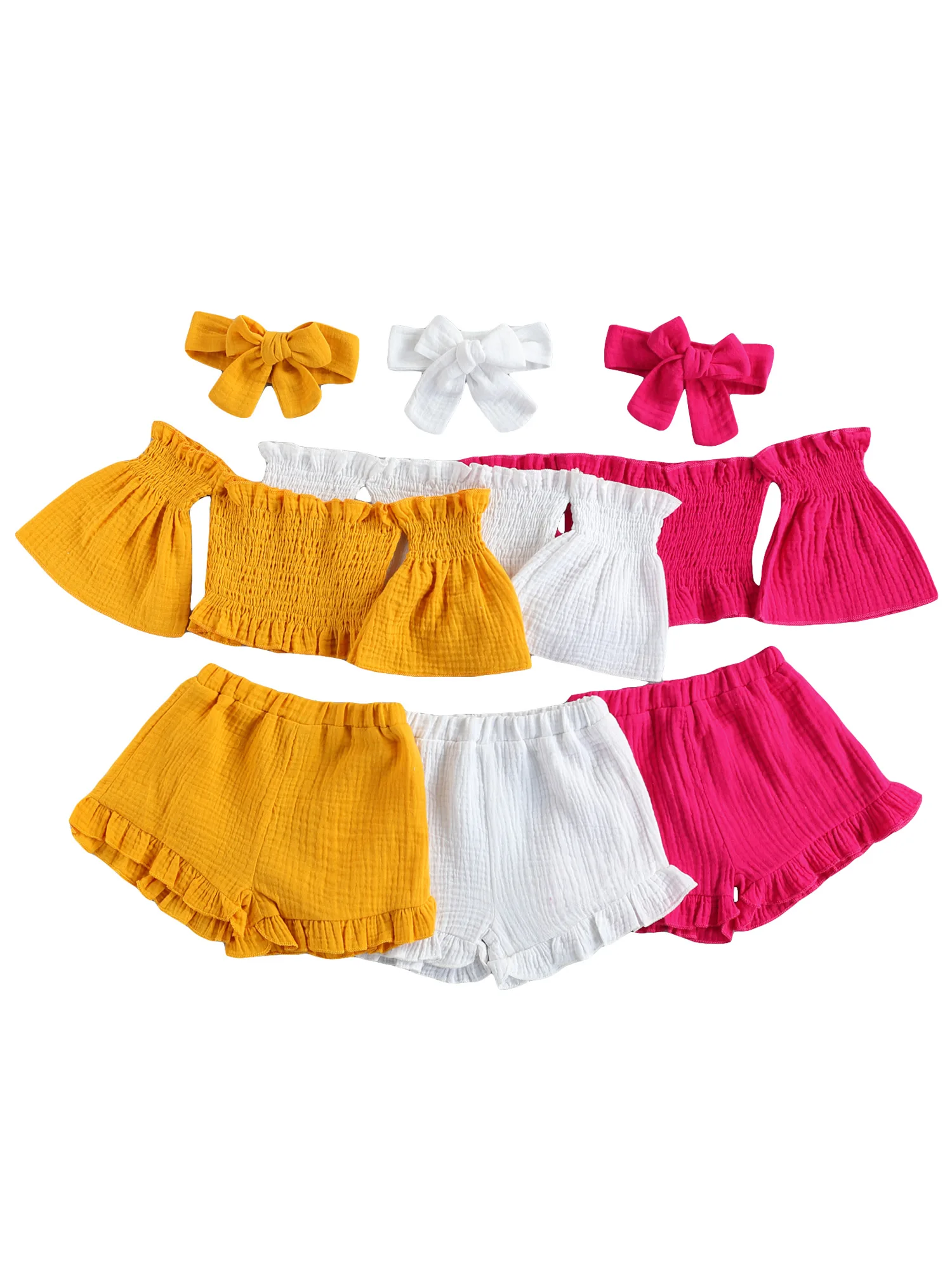Baby Girl Off-Shoulder Outfit Set 1