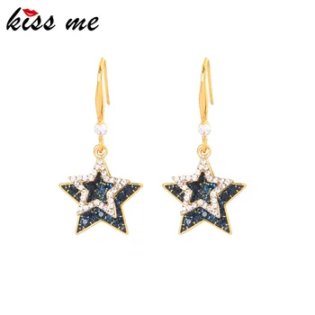 

kissme Delicate Multicolor Crystal Star Drop Earrings For Women Shiny Zircon Gold Color Brass Earrings Fashion Jewelry Wholesale