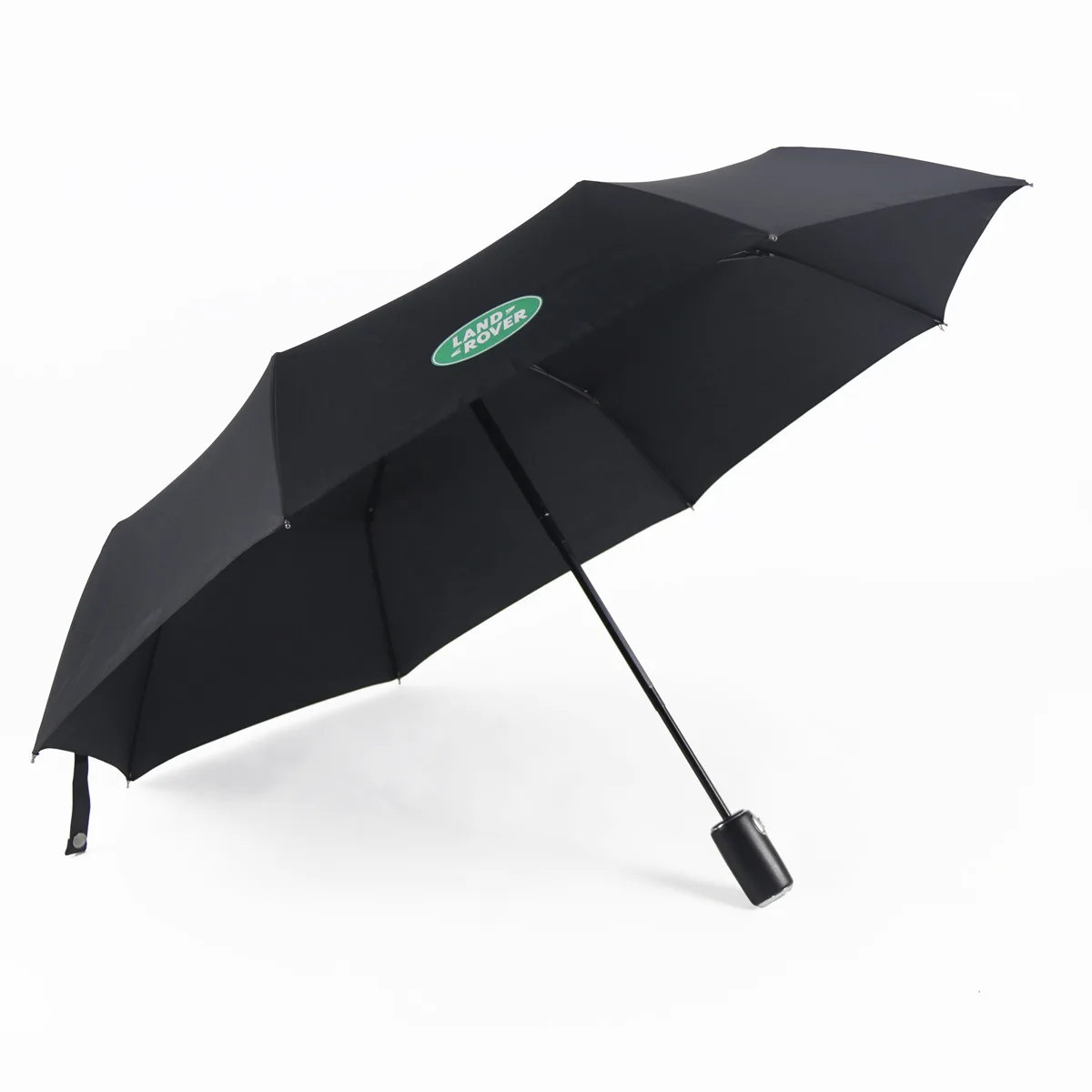 

Currently Available Leather Handle Three Fold Folding Automatic All-Weather Umbrella High-Grade Gift Advertisement shang wu san