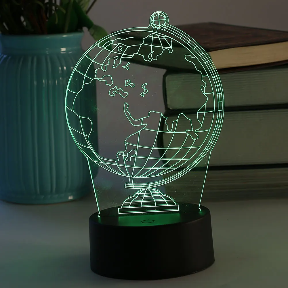 3D USB светодиодный ночник настольные лампы рисунок земли рождественские украшения