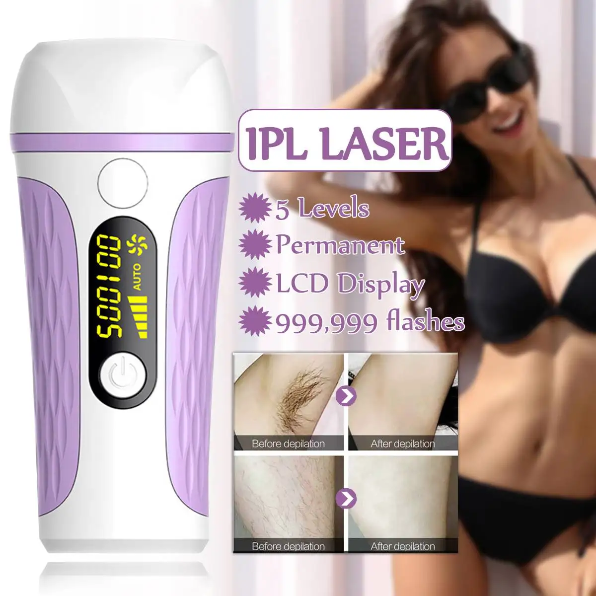 

999900 Flash IPL Laser Hair Removal Machine Laser Epilator Hair Removal Permanent Face Bikini Trimmer Electric Depilador Laser