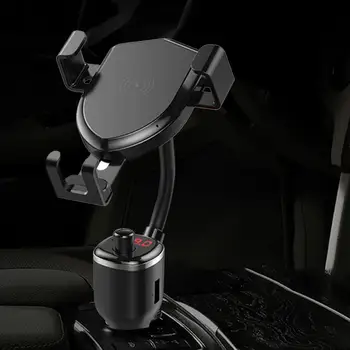 

Hot Sale Car Phone Holder Multi-function 10W Wireless Charger Car Phone Holder Support Dual USB Charging MP3 FM Player