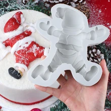 Christmas Santa Cookie Mould Silicone Mold Fondant Cake Decorating Tool Gumpaste Sugarcraft Chocolate Forms Bakeware Fimo