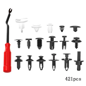 

421pcs Car Body Push Pin Rivet Trim Panel Fastener Clip Moulding Assortment+Tool Car Buckle Set