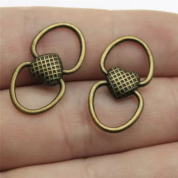 

WYSIWYG 6pcs Charms Heart Connector Antique Bronze Tone 25x13mm Metal Jewelry Findings DIY Accessories