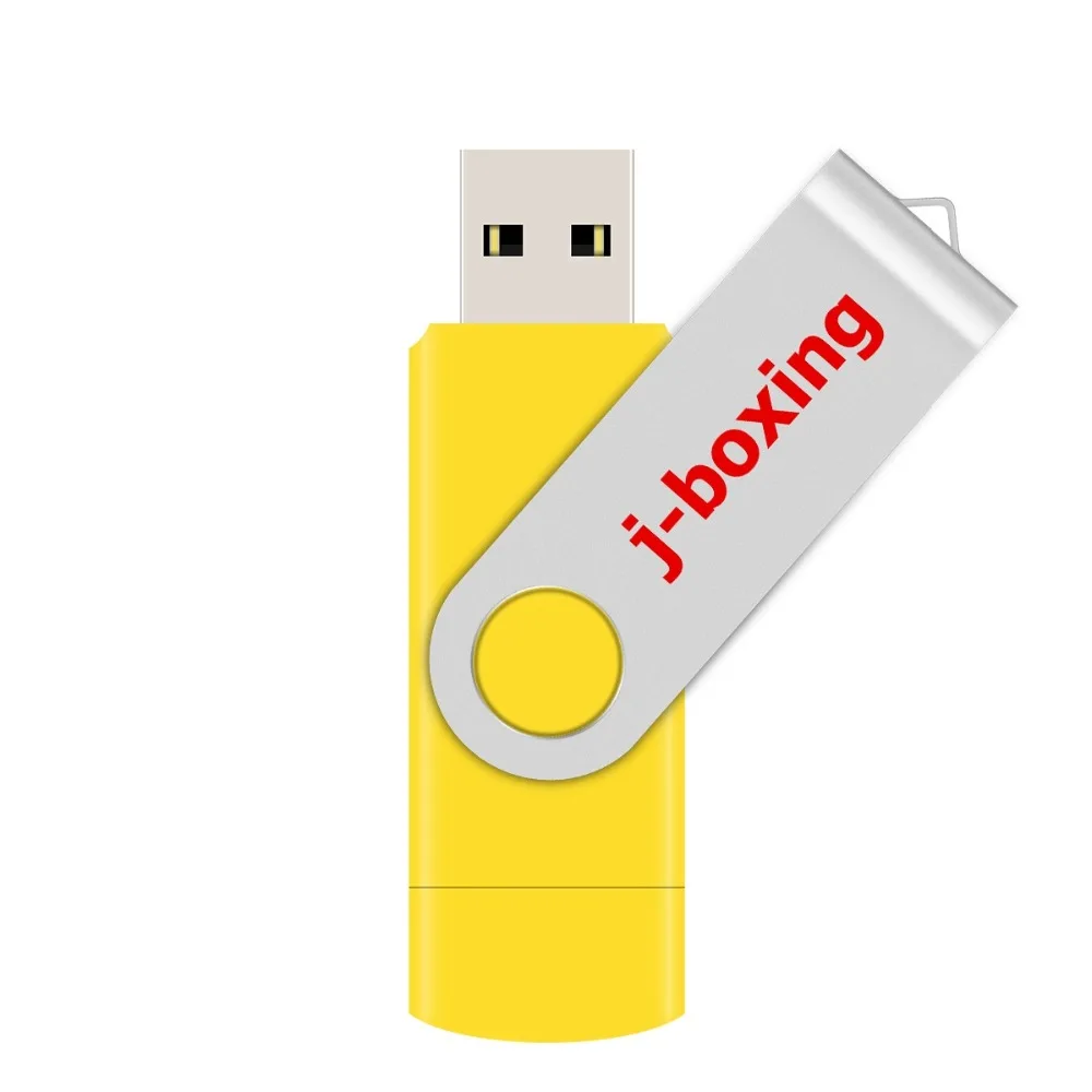 J-boxing 5 шт. Двойной Порт OTG флеш-накопитель USB 8 ГБ 16 ГБ 32 ГБ 64 ГБ Micro USB флеш-накопитель поворотный для samsung huawei планшет желтый