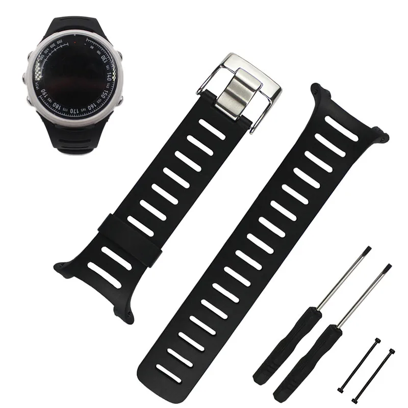 Outdoor Waterproof Rubber Men s strap Steel Buckle Suitable for SUUNTO T1 T1C T3 T3C T3D 1