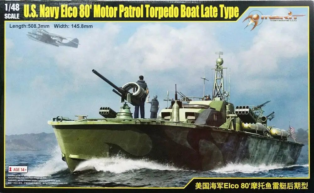 Merito 1/48 64801 Usn Elco 80 'Motor Partol Siluro Tipo Di Barca In Ritardo