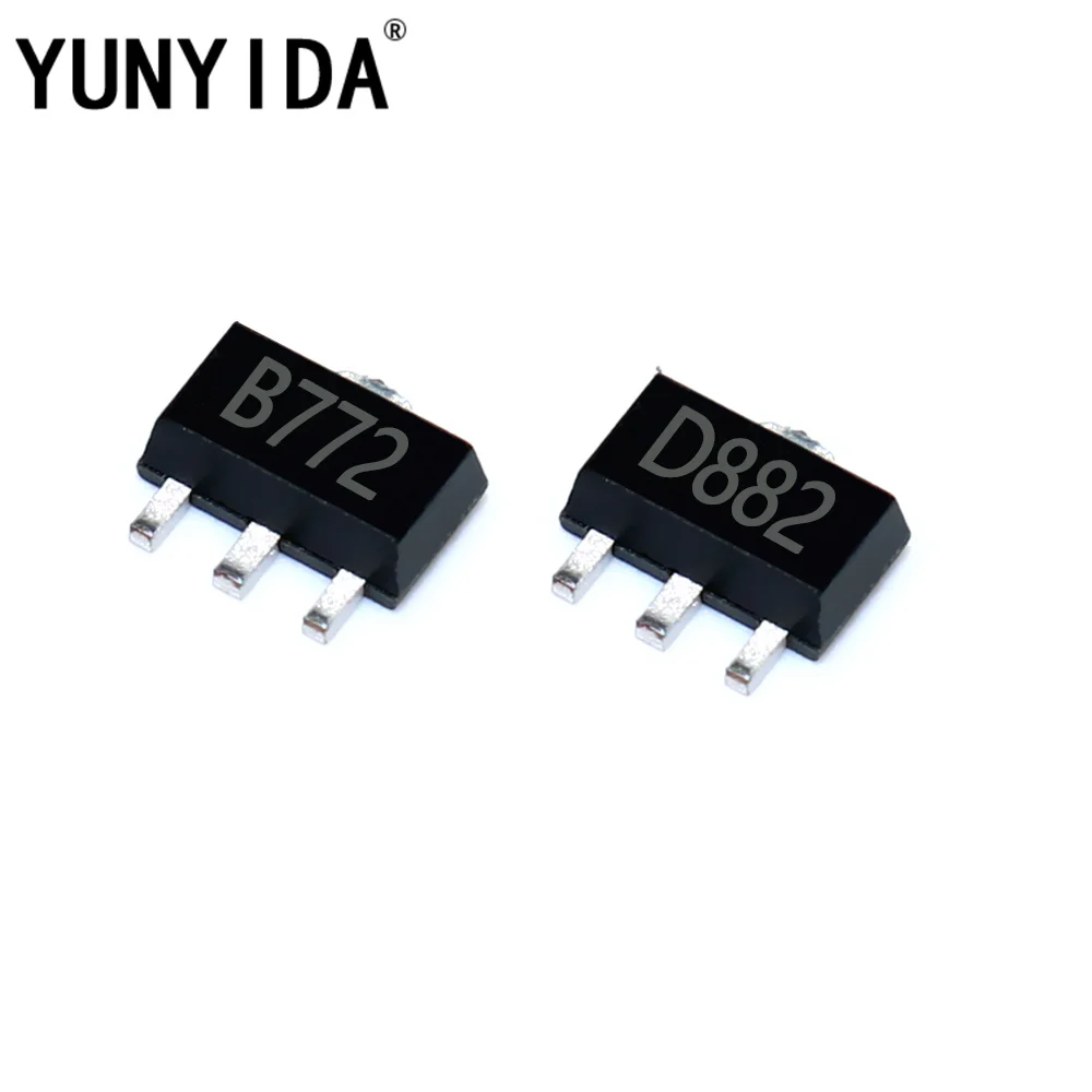 20PCS SOT-89 ( 10PCS 2SD882 D882 +10PCS 2SB772 B772 ) SOT-89