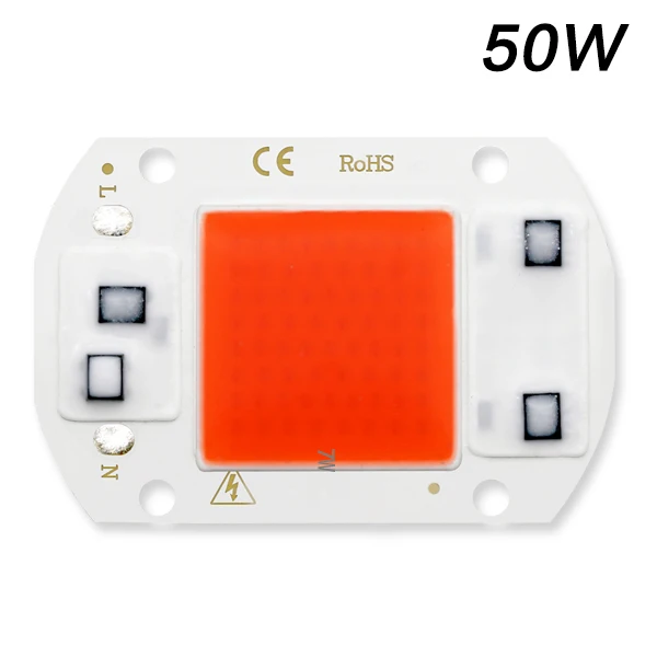COB светодиодный чип переменного тока 220 в полный спектр нет необходимости драйвер смарт IC светодиодный чип Y32 Y27 3W-50 Вт для прожектора прожектор светодиодный лампочка - Испускаемый цвет: Grow Light 50W