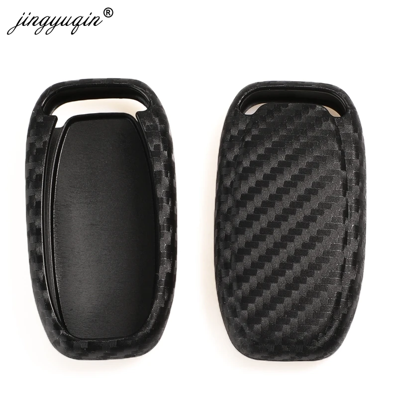 Jingyuqin-di-Protezione-Chiave-Dell-automobile-del-Carbonio-Della-Copertura-Del-Silicone-per-Audi-A4-A4L.jpg Keyforkess di Protezione Chiave Dell'automobile del Carbonio Della Copertura Del Silicone per Audi A4 A4L A5 A6 A6L Q5 S5 S7 Proteggere Shell Auto styling Caso In Fibra di - Jingyuqin di Protezione Chiave Dell automobile del Carbonio Della Copertura Del Silicone per Audi A4 A4L