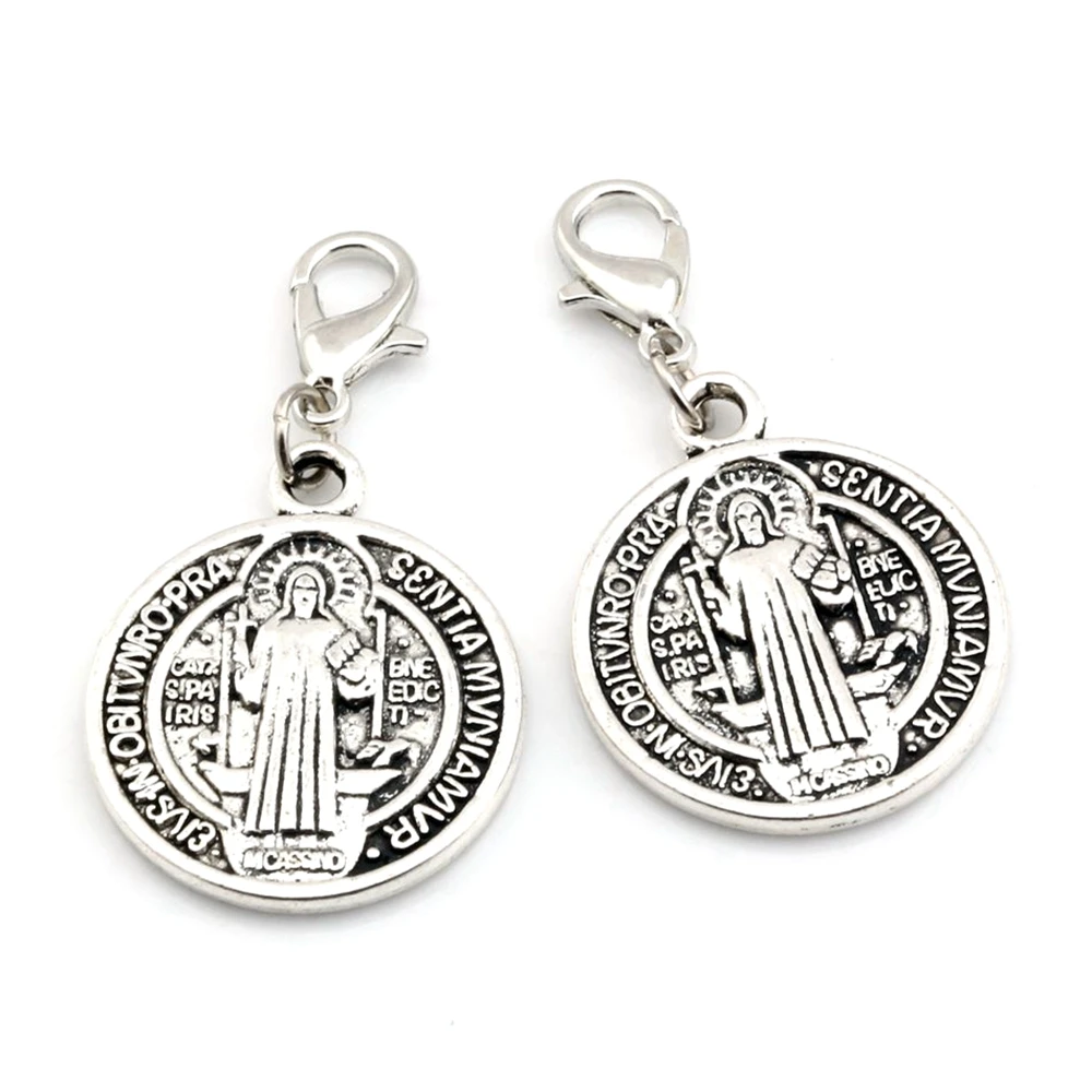 100 шт. тибетский серебряный сплав медаль покровителя святого Иисуса Бенедикта