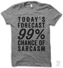 Letter Tee 99 Percent Chance Of Sarcasm Women's Humorous Short Sleeves Funny Beige Round Neck T-shirts FOR Trip Clothes