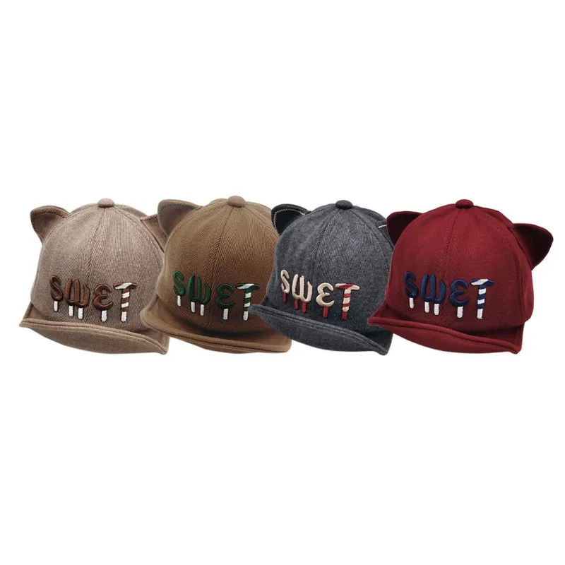 Casual Fashion Visors Children\\\'s Baseball Caps Baby Letter Embroidered Hats Kids Toddler Cute Hot Set