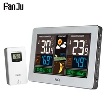 FanJu FJ3378 Беспроводная метеостанция цифровые настенные часы барометр термометр датчик гигрометра Красочный ЖК-дисплей