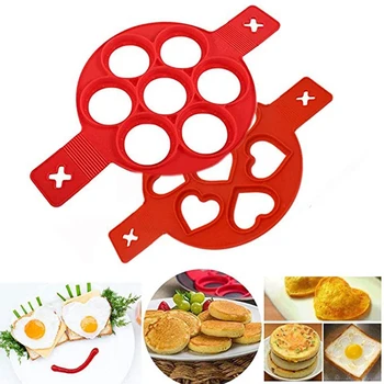 

2-Piece Silicone Pancake Mold Non-Stick Egg Ring Reusable Pancake Machine Egg Cooker Egg Cooker Egg Mold