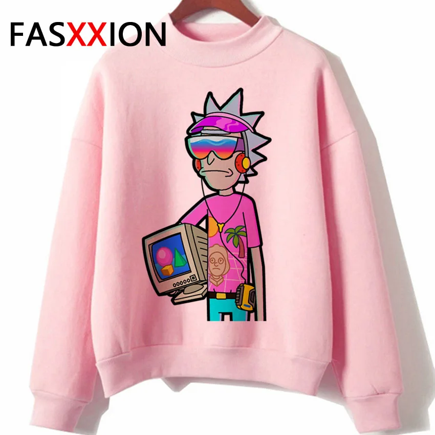  New Rick and Morty hoodie womens clothing kawaii sweatshirt female graphic fleece pink streetwear u