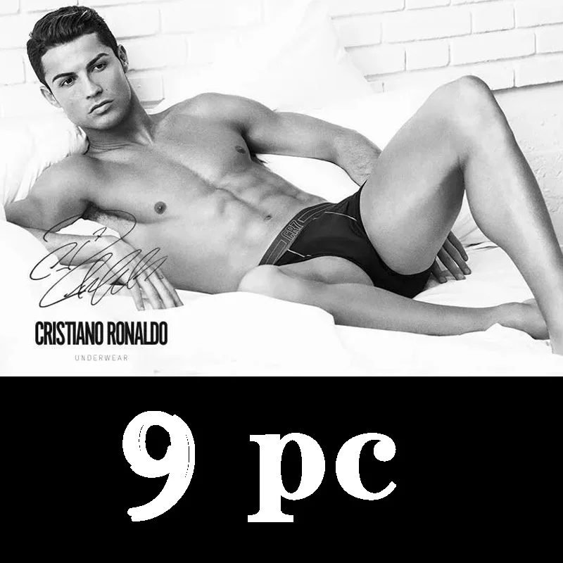 Известный бренд Cristiano Ronaldo CR7, 6 шт., мужские боксеры, шорты, нижнее белье, хлопковые боксеры, сексуальные трусы, качественные мужские трусы - Цвет: mixed 9pcs