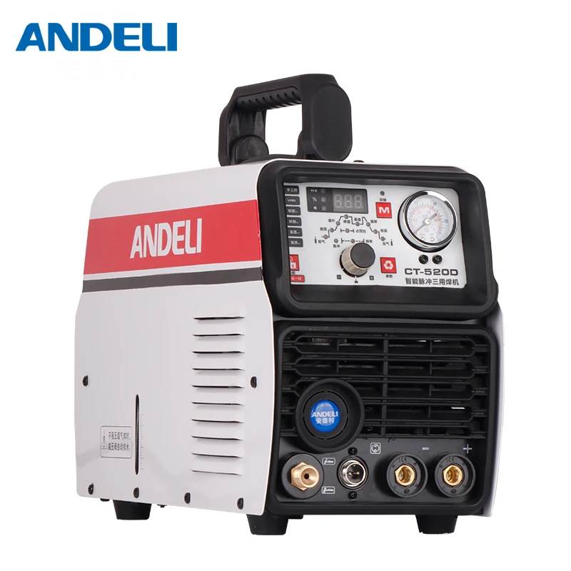 ANDELI Smart Portable Single Phase Pulse Welding Machine CT-520DP 3 in 1 Welder with CUT/MMA/TIG Welding machine 3 in 1