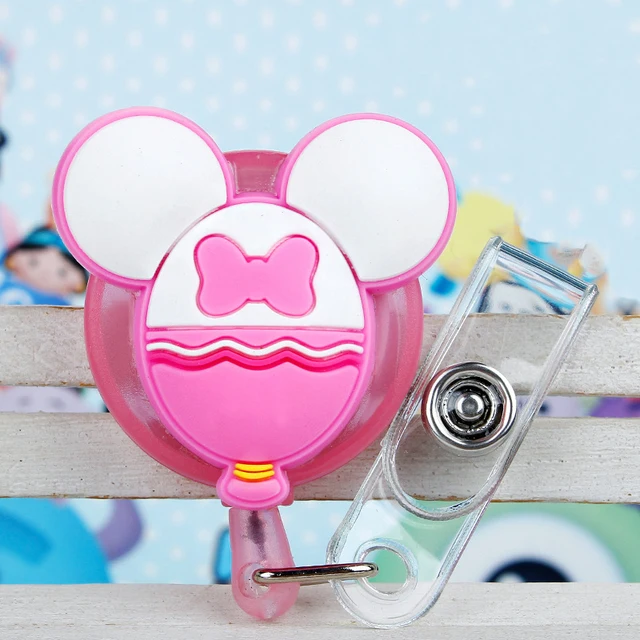 Cute Card Cover Clip New Design Silicone Retractable Student Nurse Badge Reel Clip Cartoon ID Card Badge Holder accessories H