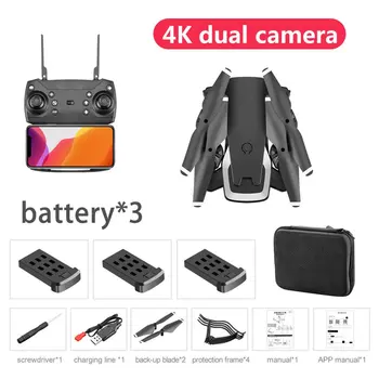 

KK6 Foldable RC Drone Headless Mode Altitude Hold Helicopter One Button Return Mini Drone Toy Gift for Kids with 3*Battery