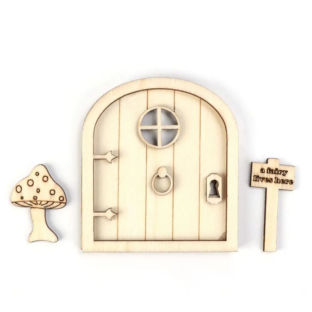 OurWarm 6 шт. Рождественская деревянная Волшебная Дверь Комплект с сказочным окном и «Феи Добро пожаловать» дверной коврик 3D эльф украшения двери детский подарок - Цвет: A