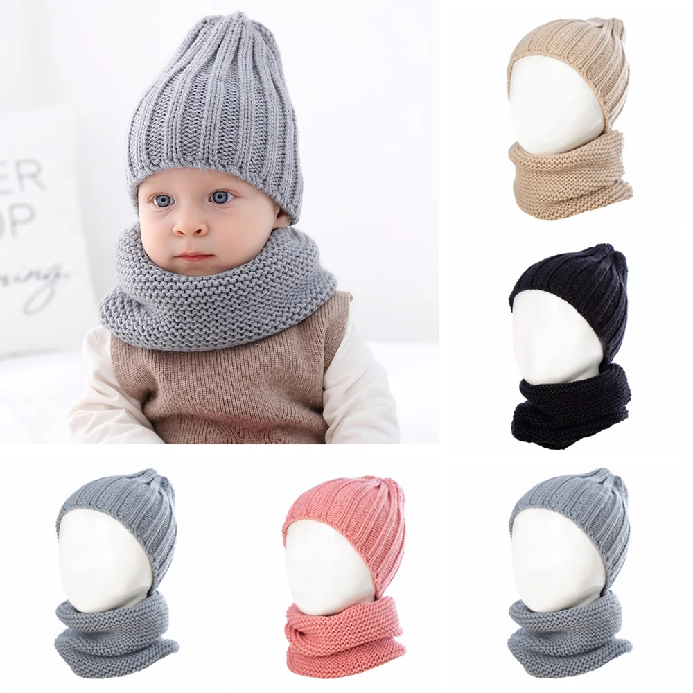 boys grey hat and scarf