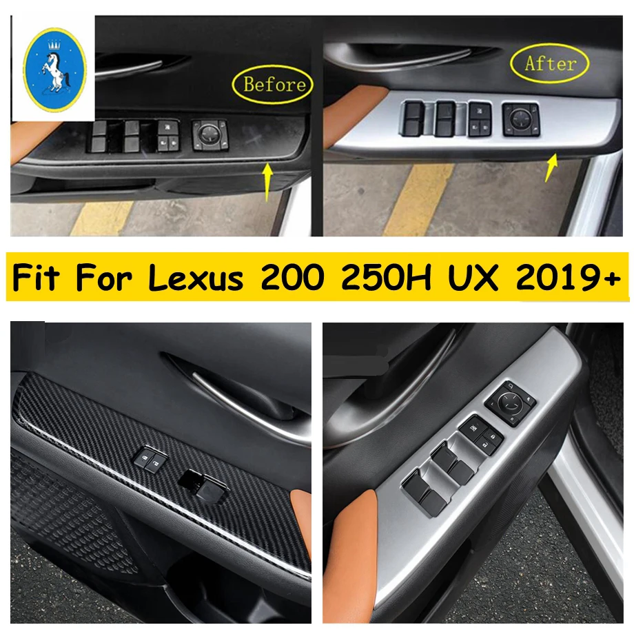 

Accessories Door Handle Armrest Window Glass Lift Button Panel Cover Trim For Lexus UX 200 250H 2019 - 2023 Carbon Fiber / Matte