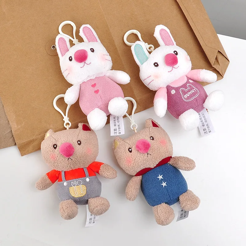 

new Lovely rabbit cat Pendant Keychain Mini Grab Machine good quality Soothing Doll christmase birthday funny couple gift