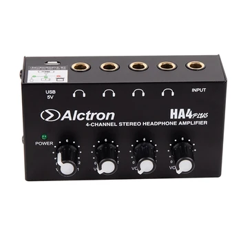 

Alctron 4-Channel Portable Stereo Headphone Amplifier Mini Earphone Splitter Amp TRS Headphones Output Jack