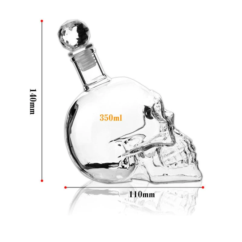 XUNZHE креативная Хрустальная бутылка с черепом 350 мл с черепом, графин с черепом, серия водок, бутылка из боросиликатного стекла, бутылка для вина