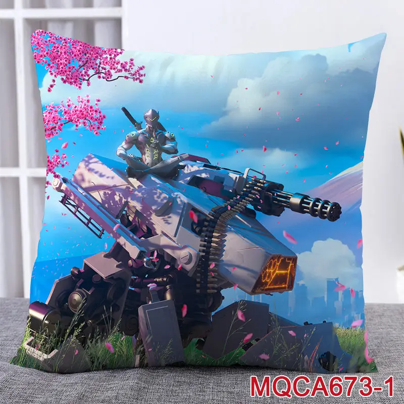 45X45 см аниме игра Overwatch наволочка OW dva Mercy Mei Hanzo Genji Reaper Dakimakura Чехол 3D двухсторонний принт наволочка