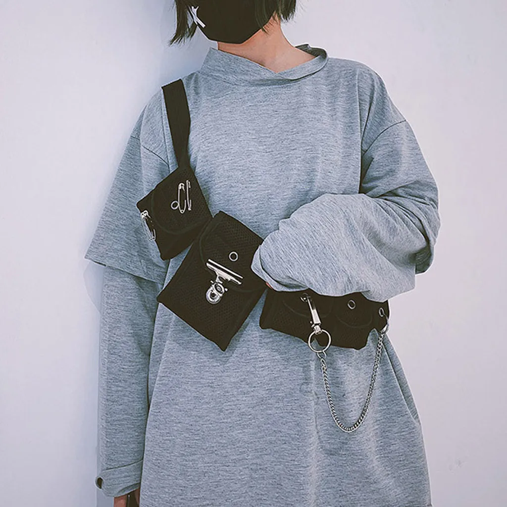 Новый Дизайн поясная сумка унисекс многофункциональный брезент сумка через плечо несколько карманов нагрудные пакеты сумка для телефона