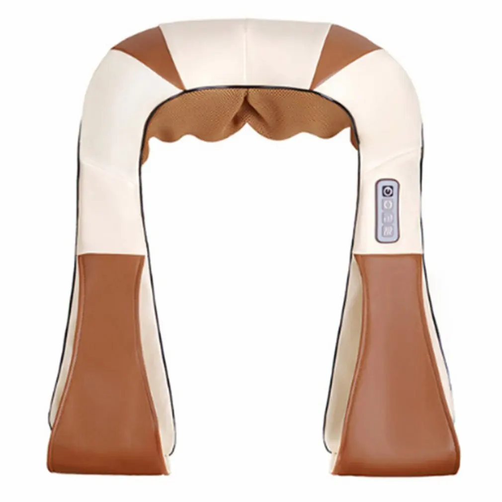 brown Multi-function massage shawl household electric kneading car massager shoulder neck cervical physiotherapy instrument - Цвет: brown