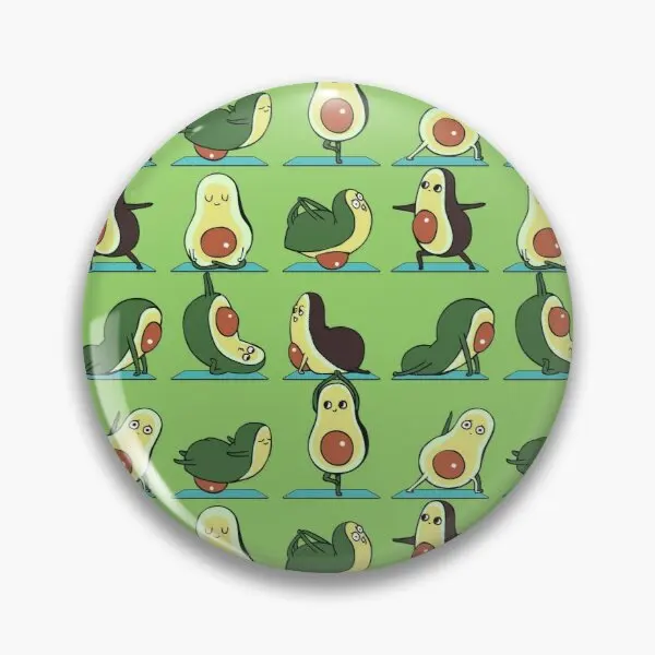 

Avocado Yoga Soft Button Pin Lapel Pin Decor Cute Clothes Cartoon Funny Hat Metal Lover Women Gift Creative Brooch Collar